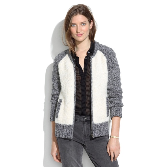 Madewell Sweaters - Madewell bouclé varsity jacket